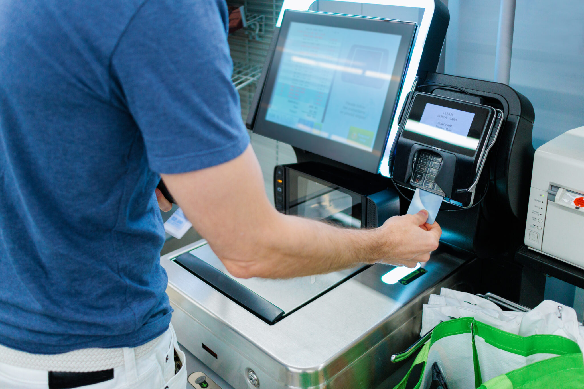 The receipt scanners must scan your receipt before leaving or an alarm will go off