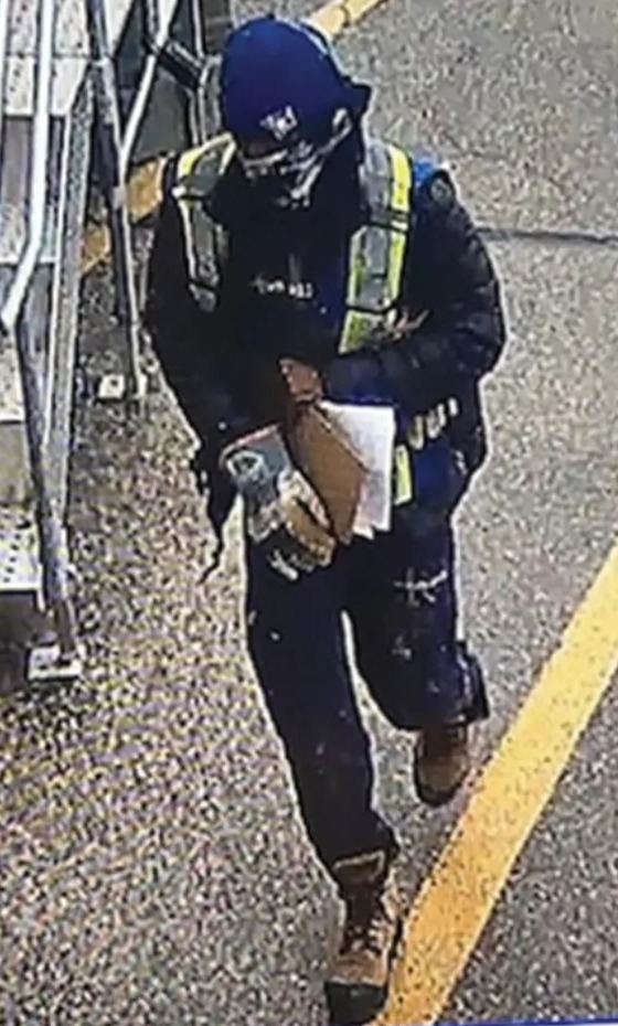Truck driver Durante King-Mclean is captured on surveillance at the airport on the day of the heist, cops say