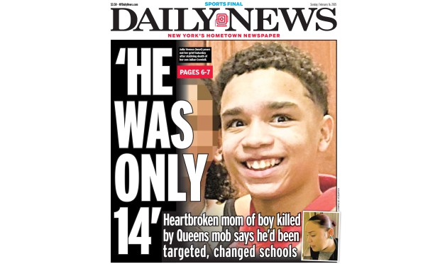 Front page of the New York Daily News for Feb. 16, 2025.