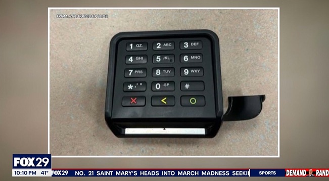 Skimming device found at a Save-A-Lot checkout.