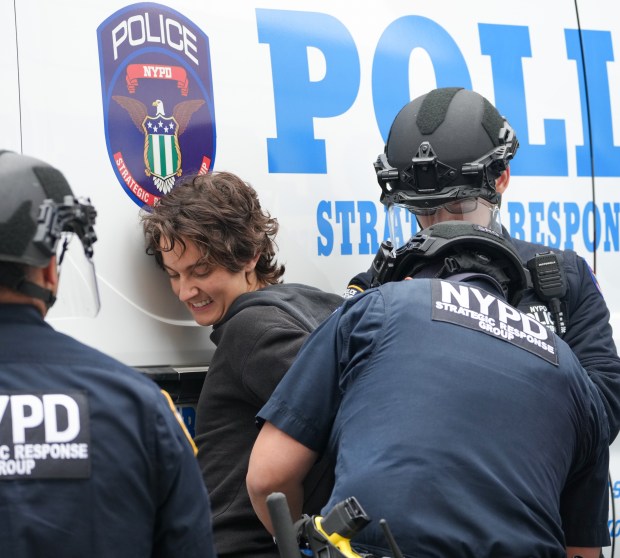 Counter ICE demonstrators protest near 26 Federal Plaza Monday, June 9, 2025 in the Manhattan, New York. (Barry Williams/ New York Daily News)